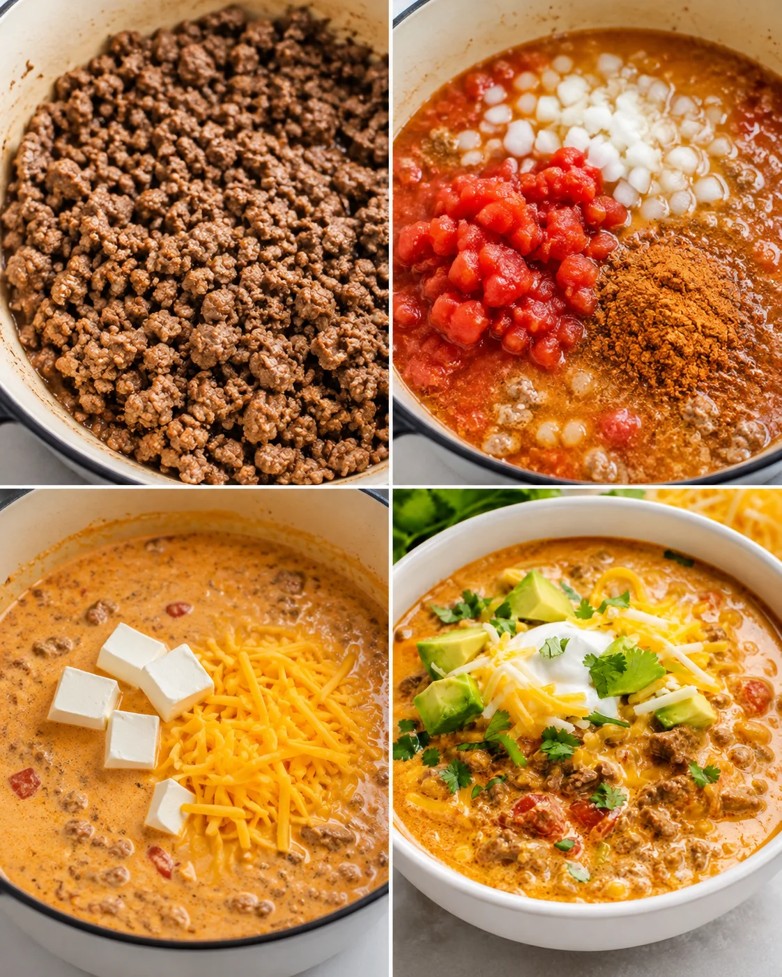 Creamy, cheesy keto taco soup served in a bowl with toppings and fresh ingredients.