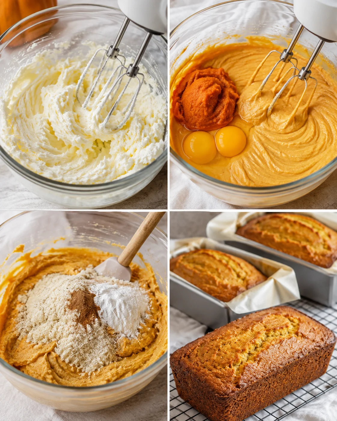 Delicious homemade pumpkin bread with cream cheese and low carb ingredients.