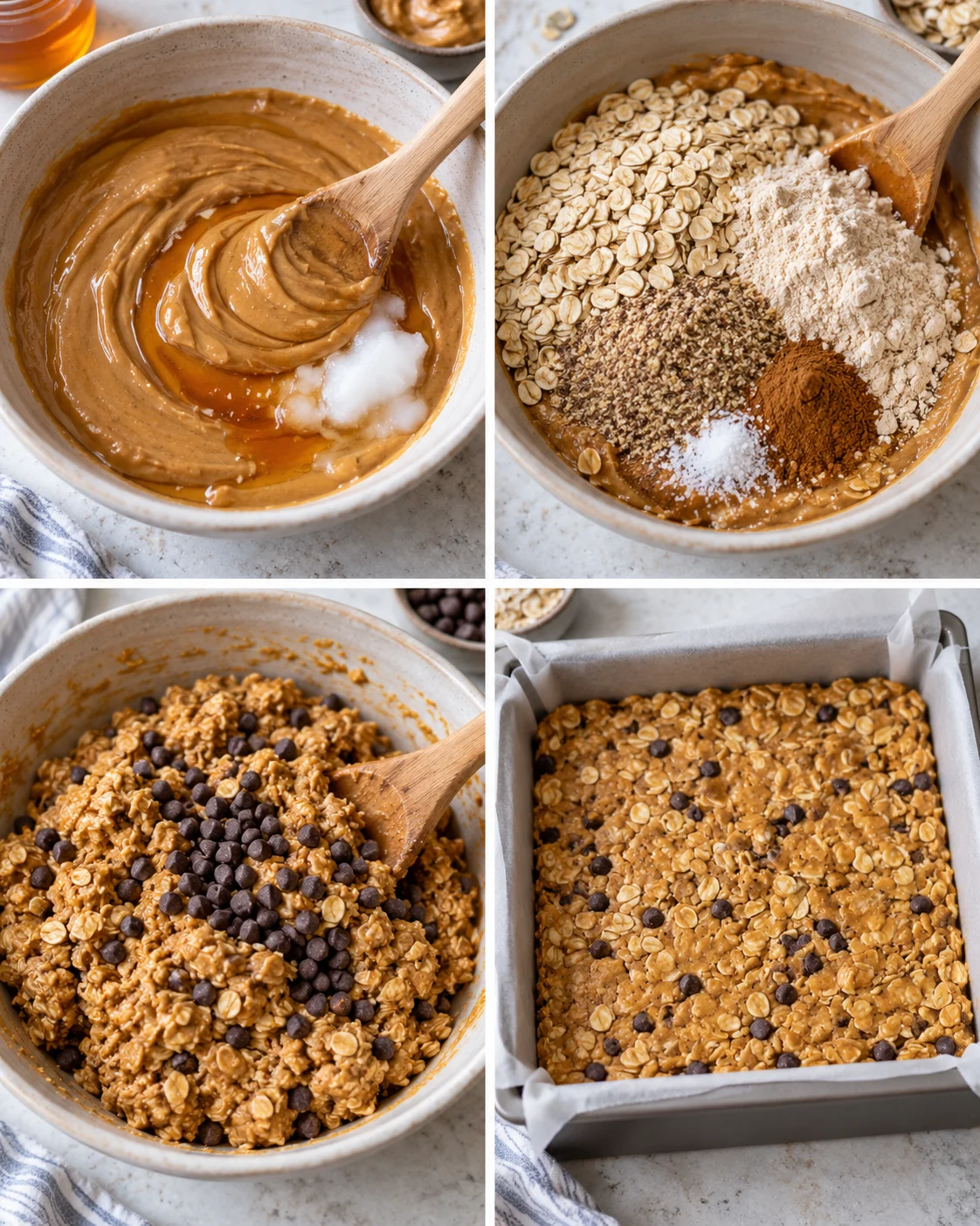 Peanut Butter Protein Bars steps