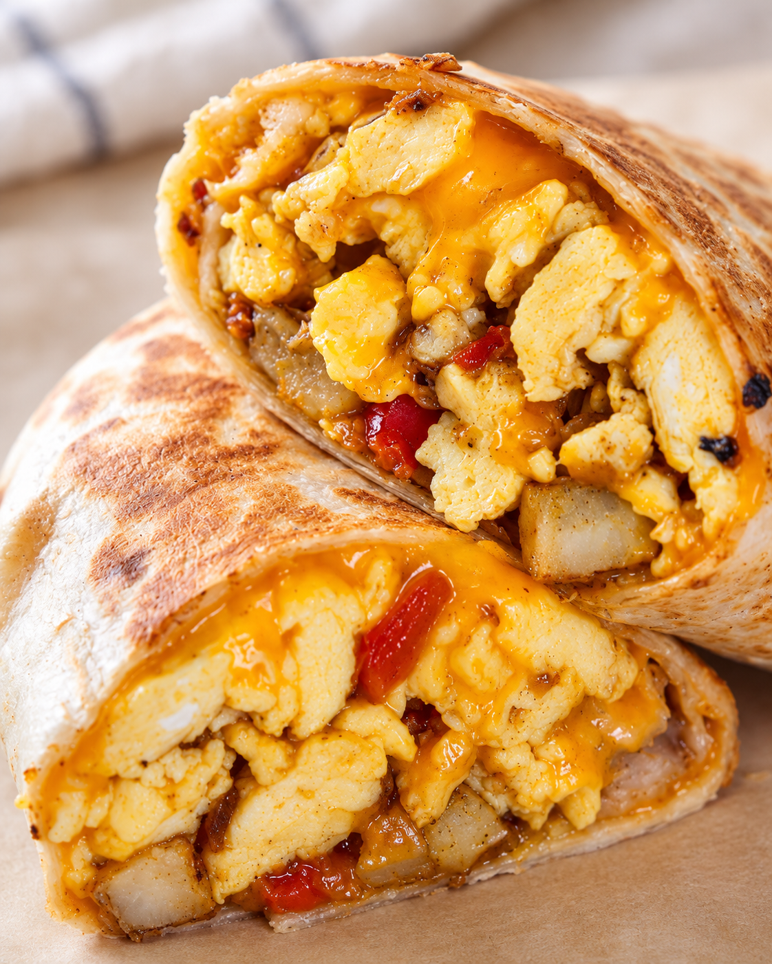 The BEST Freezer Breakfast Burrito Recipe (Delicious High Protein Breakfast Burritos) hero