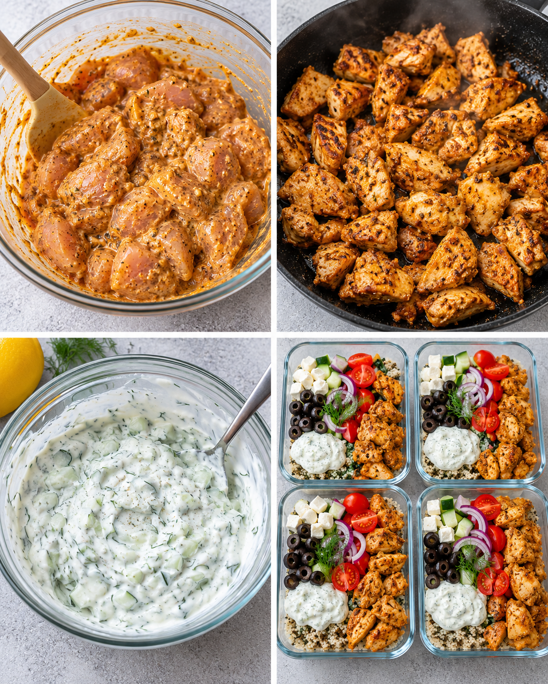Greek Chicken Bowls steps