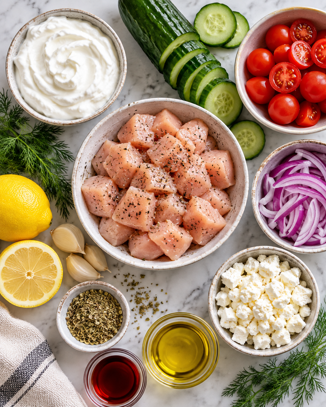 Low Carb Greek Chicken Bowls ingredients