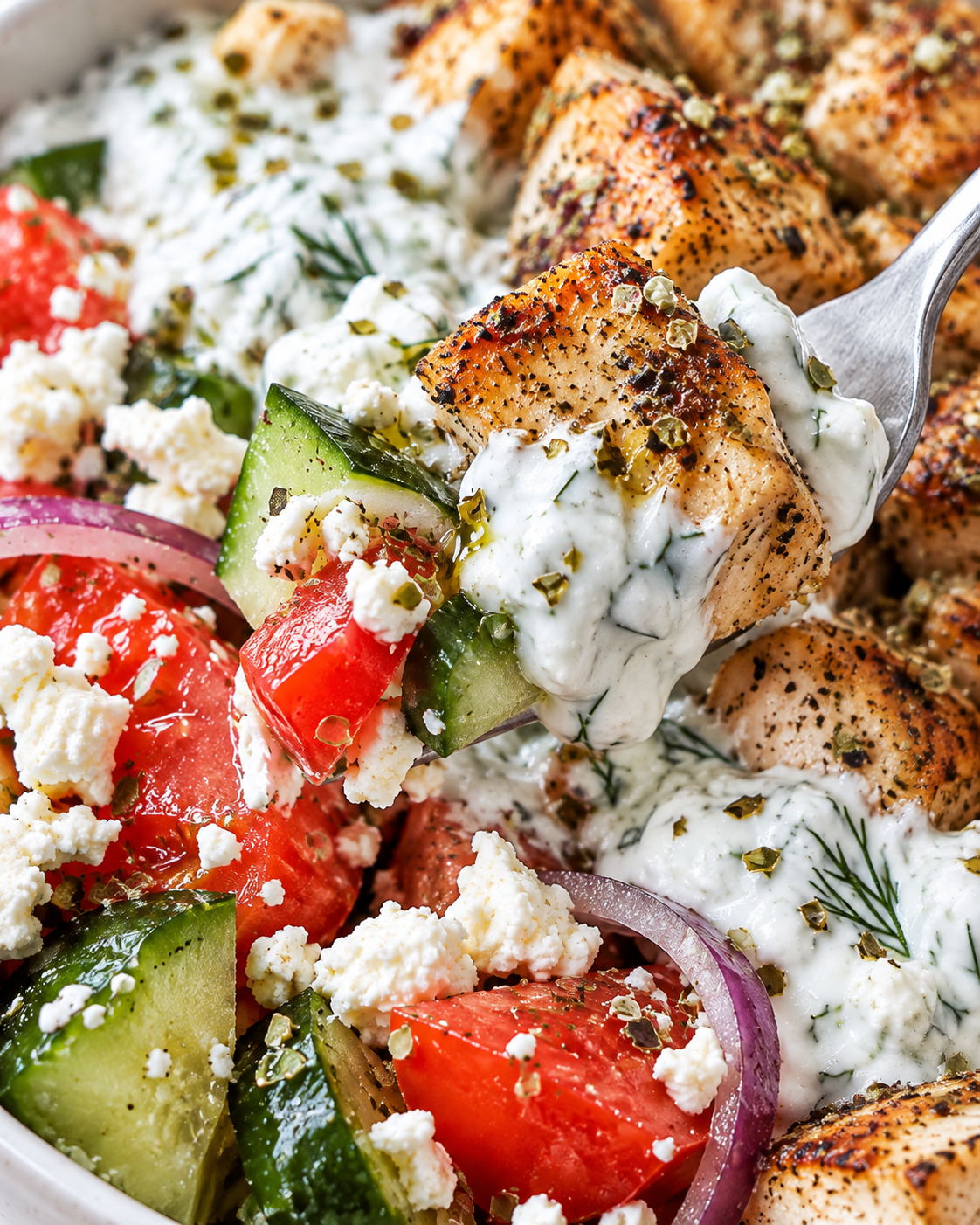 Low Carb Greek Chicken Bowls texture