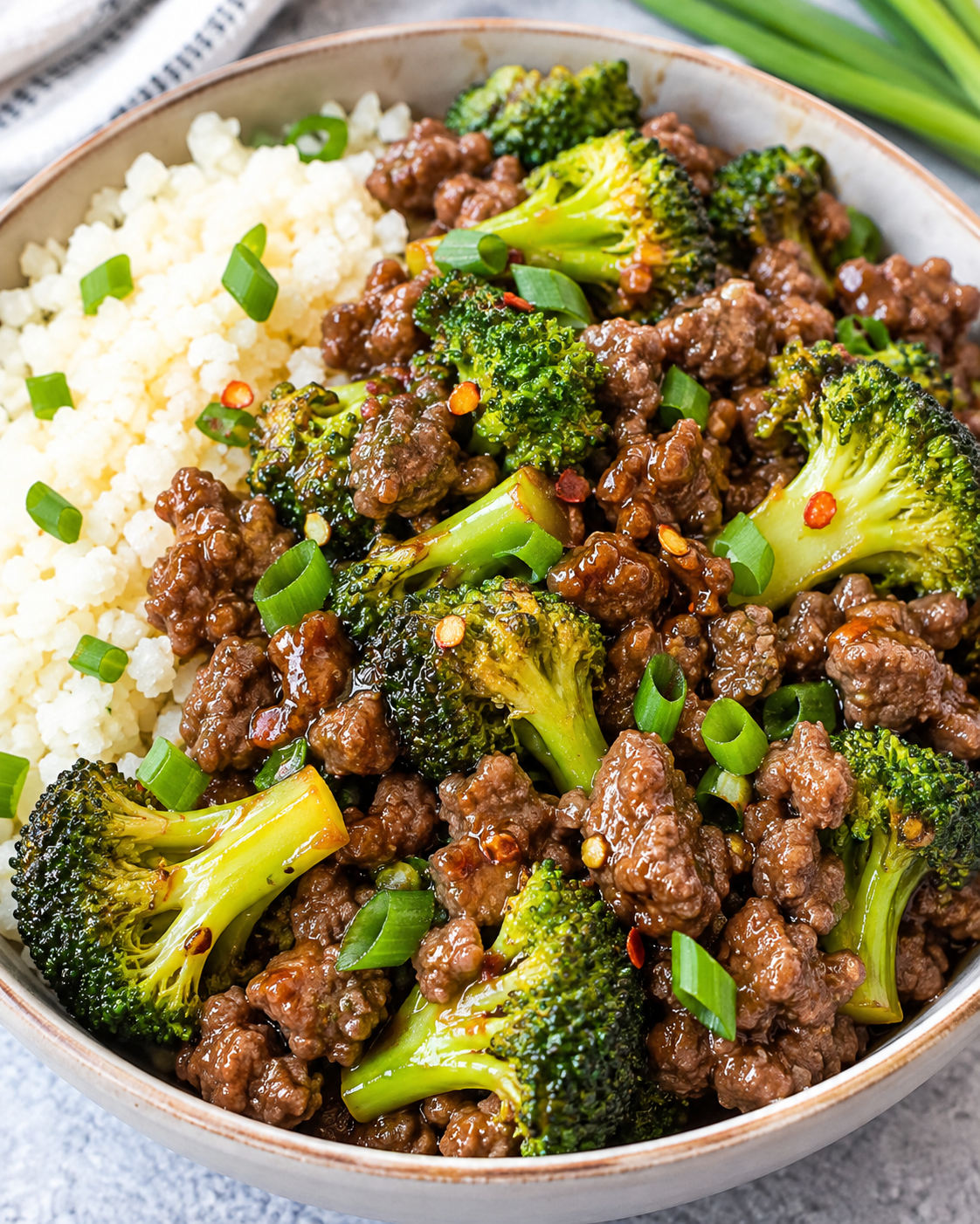 Ground Beef &amp; Broccoli Skillet: Whole30, Paleo, Low Carb, GF alternate