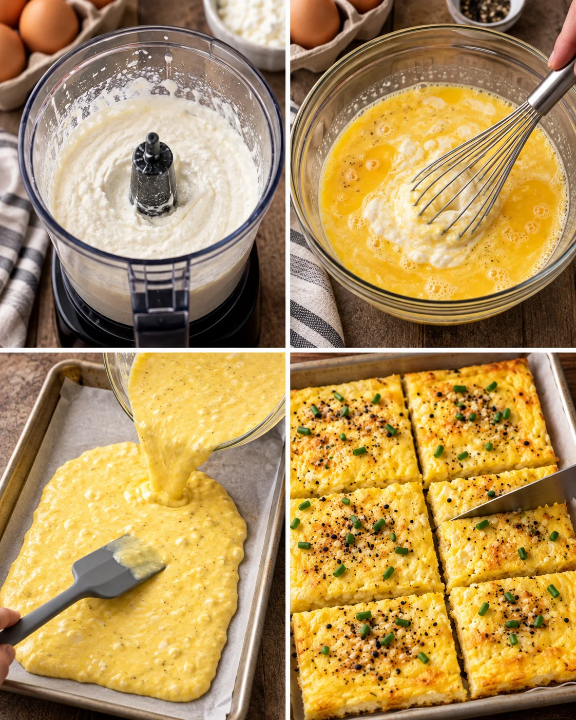 High Protein Cottage Cheese Sheet Pan Scrambled Eggs (14g Protein) steps