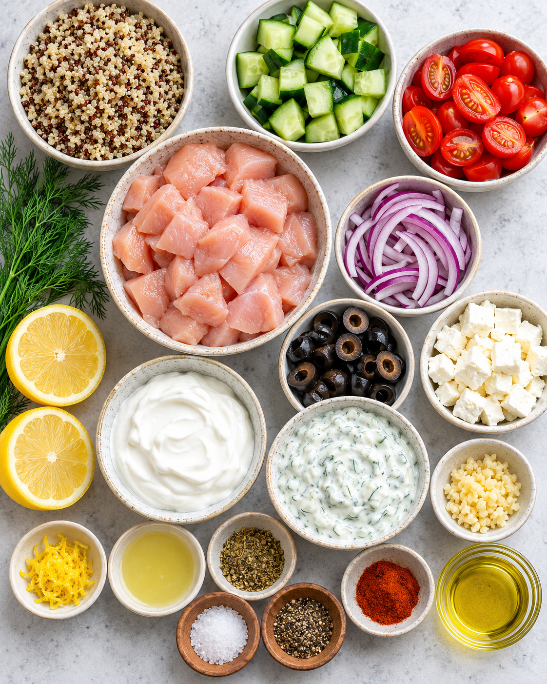 Greek Chicken Bowls ingredients