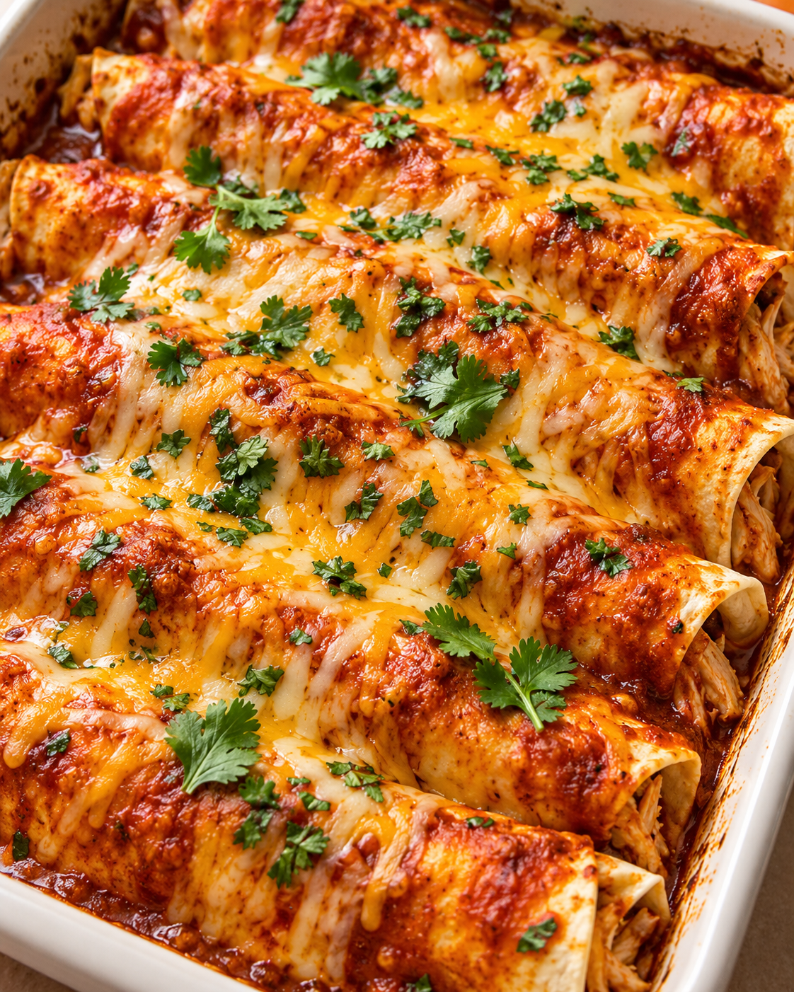 High Protein Chicken Enchiladas (30 minutes, 7 ingredients) hero