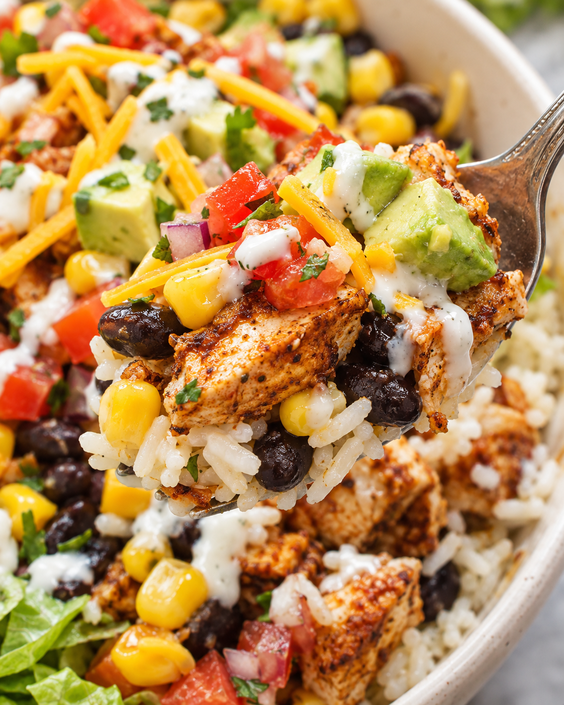 Chipotle Chicken Burrito Bowls texture