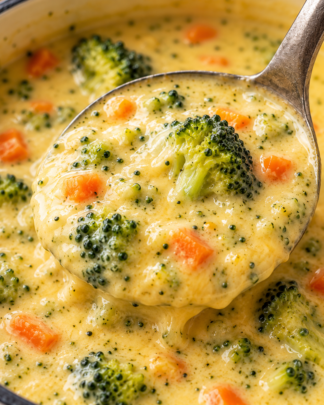 High Protein Broccoli Cheddar Soup texture