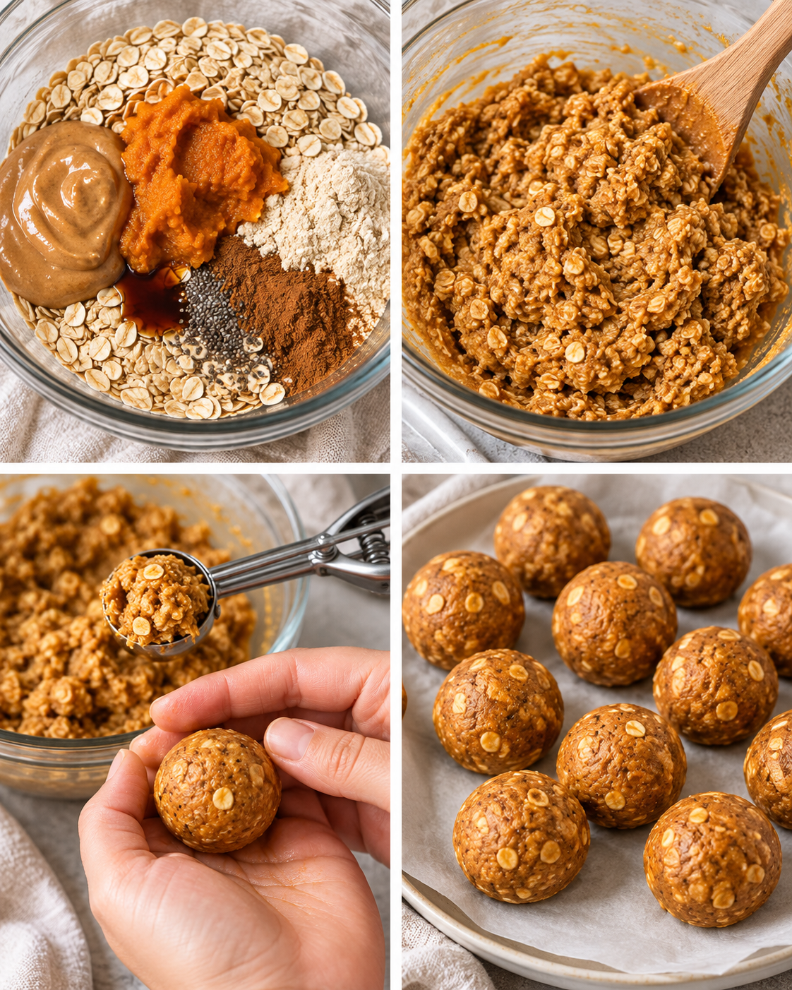 Pumpkin Protein Balls Recipe (No-Bake Energy Bites) steps