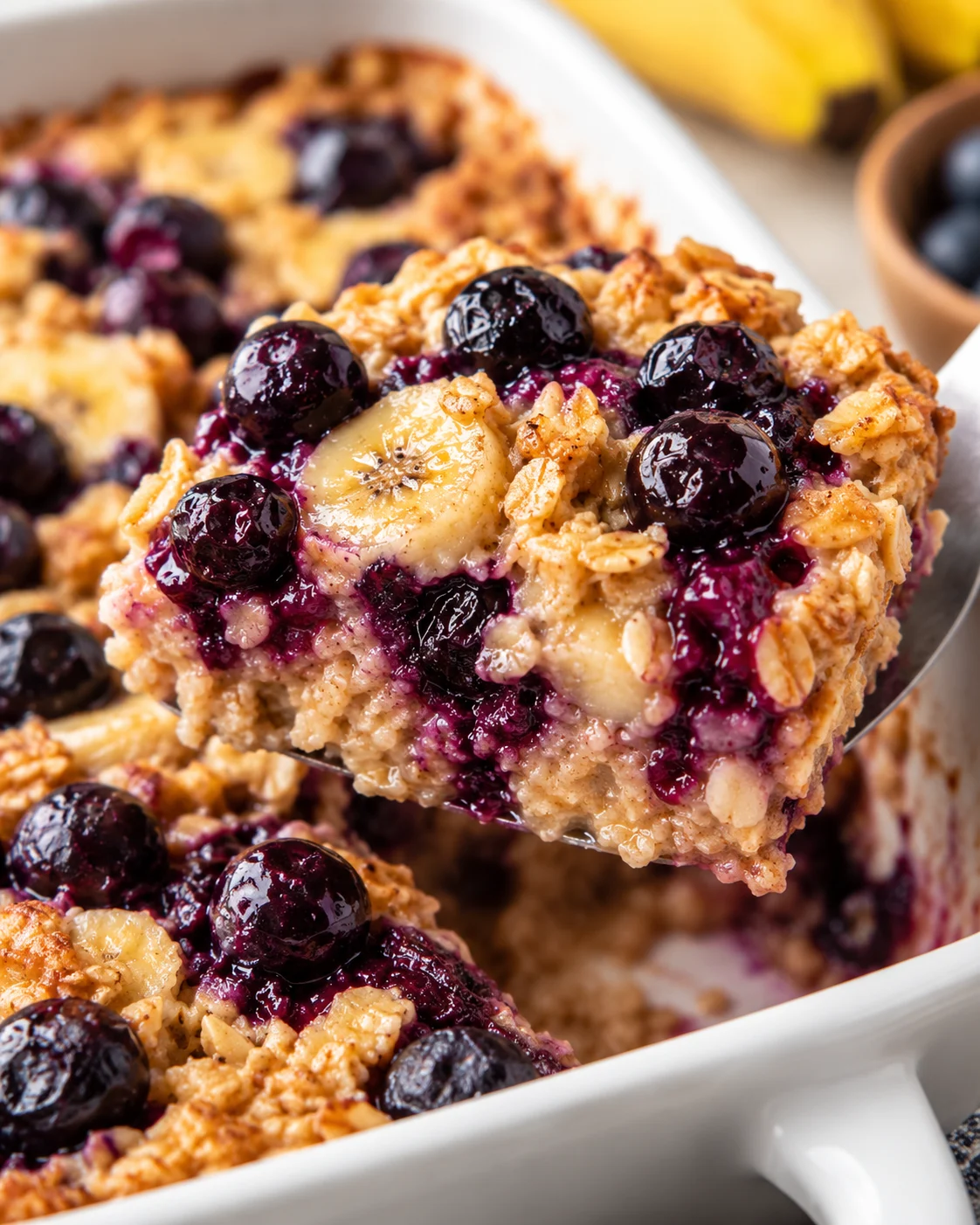 Baked Oatmeal with Blueberries and Bananas alternate