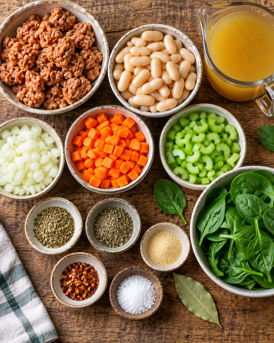 Creamy Tuscan White Bean Soup (High Protein) ingredients