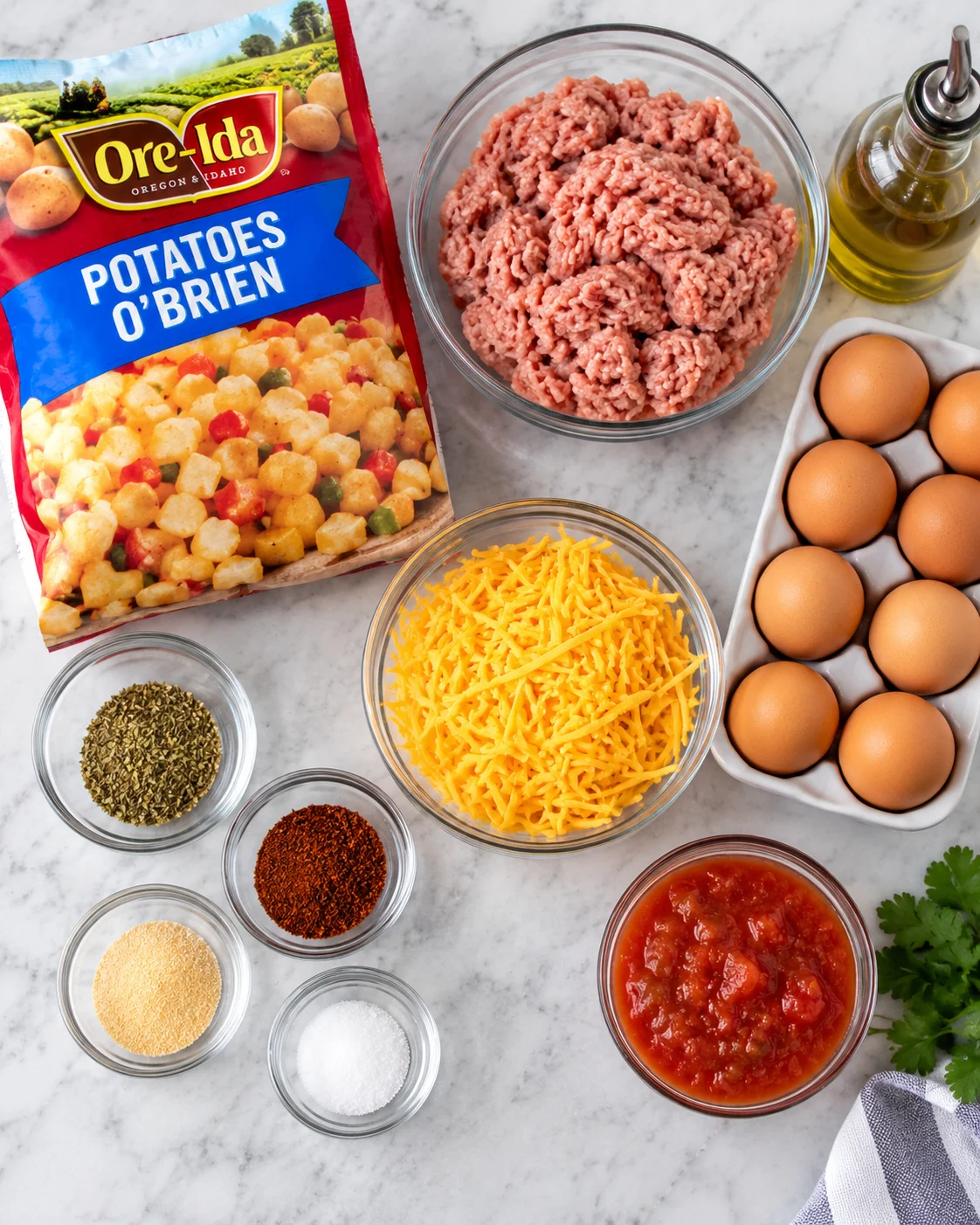 Tex Mex Turkey Scramble - Meal Prep ingredients