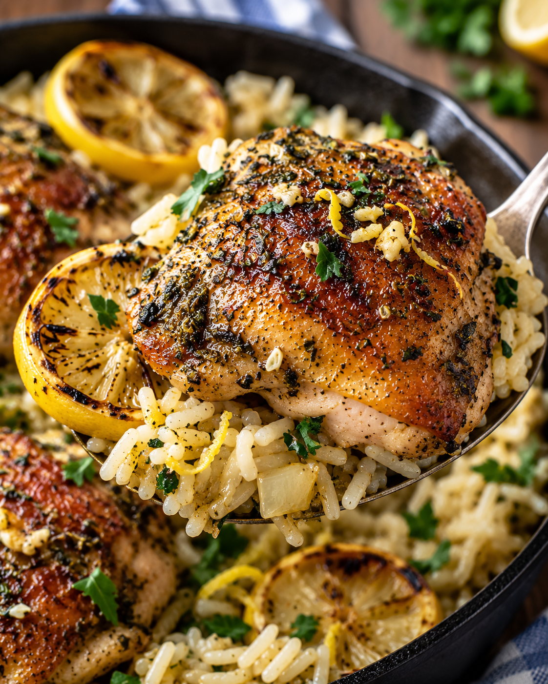 One Pot Greek Chicken and Lemon Rice alternate