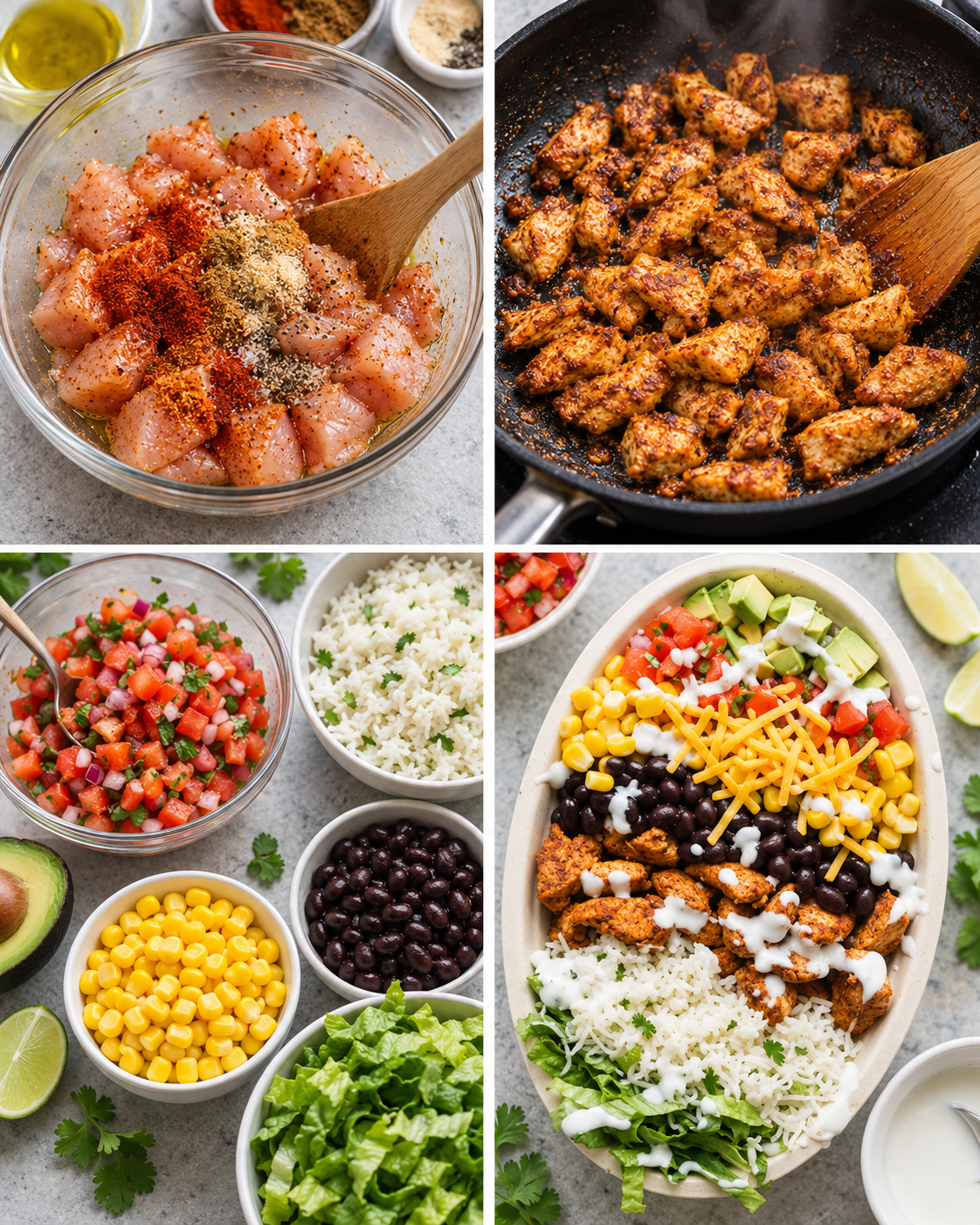 Chipotle Chicken Burrito Bowls steps