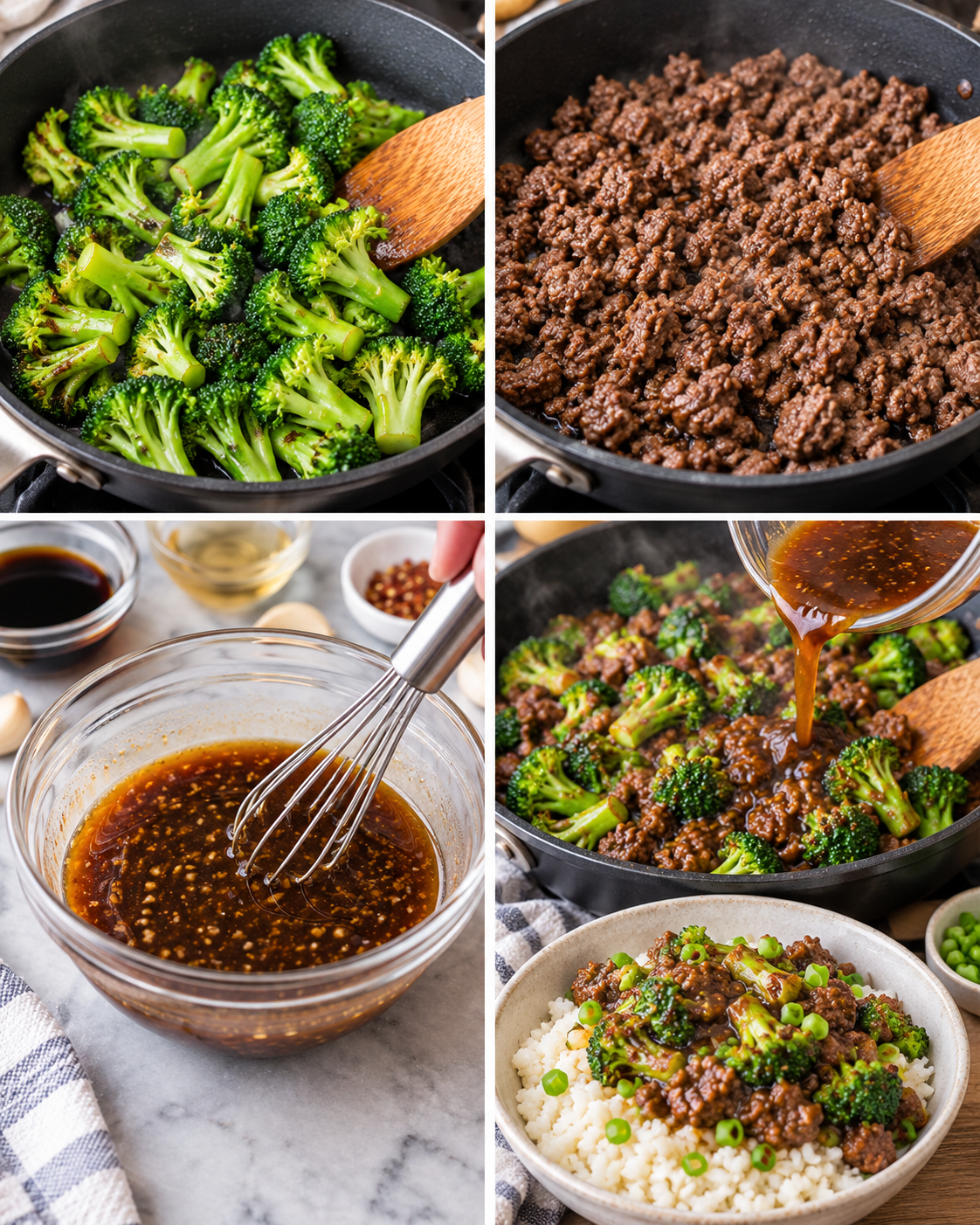 Ground Beef &amp; Broccoli Skillet: Whole30, Paleo, Low Carb, GF steps