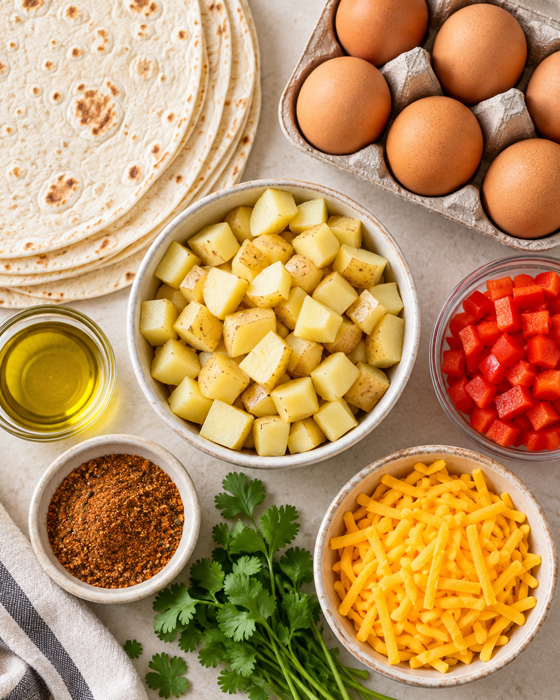 The BEST Freezer Breakfast Burrito Recipe (Delicious High Protein Breakfast Burritos) ingredients
