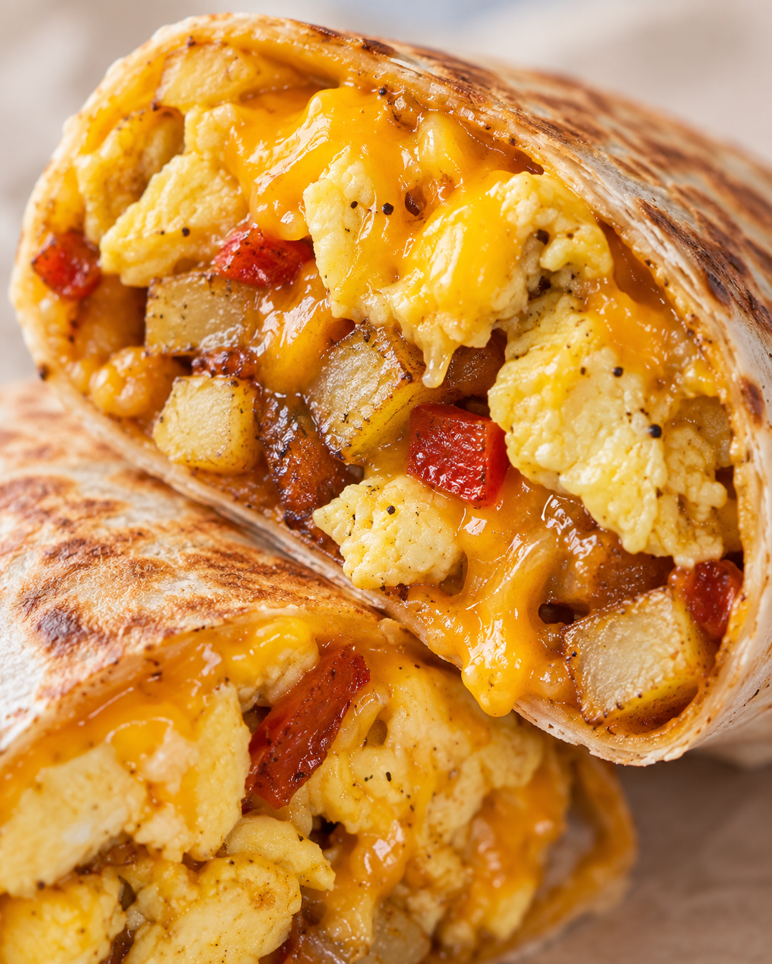 The BEST Freezer Breakfast Burrito Recipe (Delicious High Protein Breakfast Burritos) texture