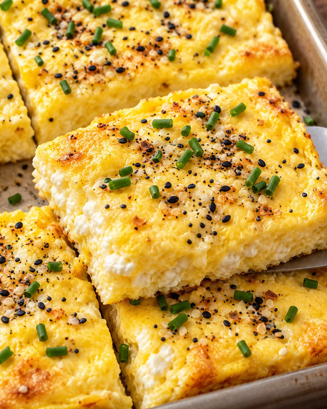 High Protein Cottage Cheese Sheet Pan Scrambled Eggs (14g Protein) hero