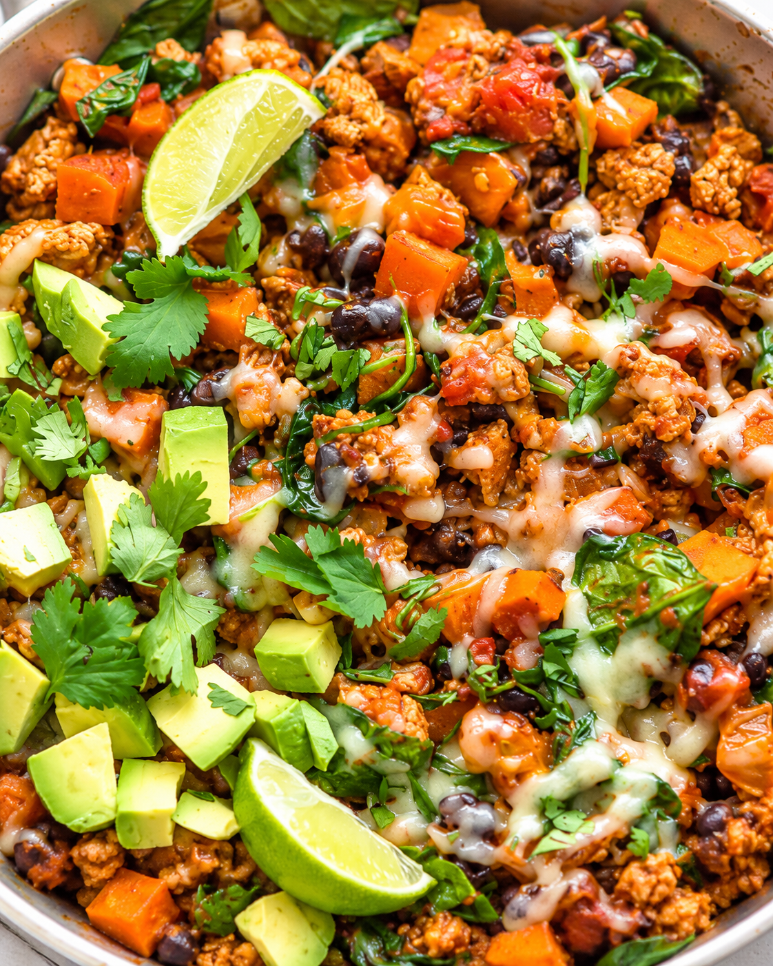 35 Minute Ground Turkey, Sweet Potato Taco Skillet hero