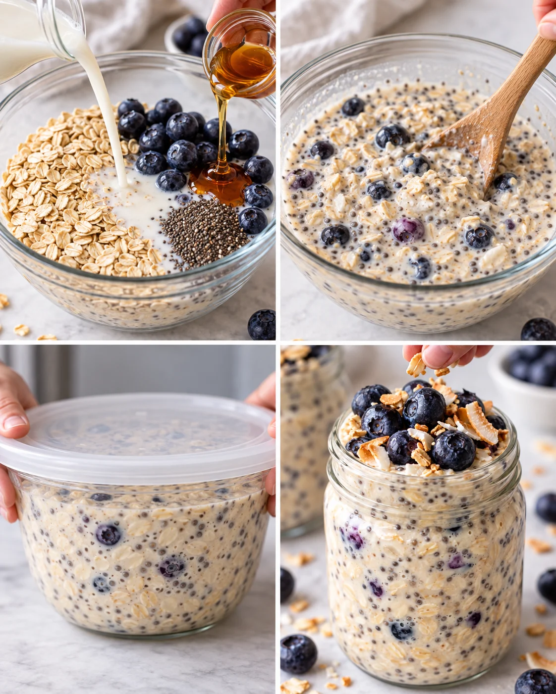 5-Ingredient Blueberry Overnight Oats steps