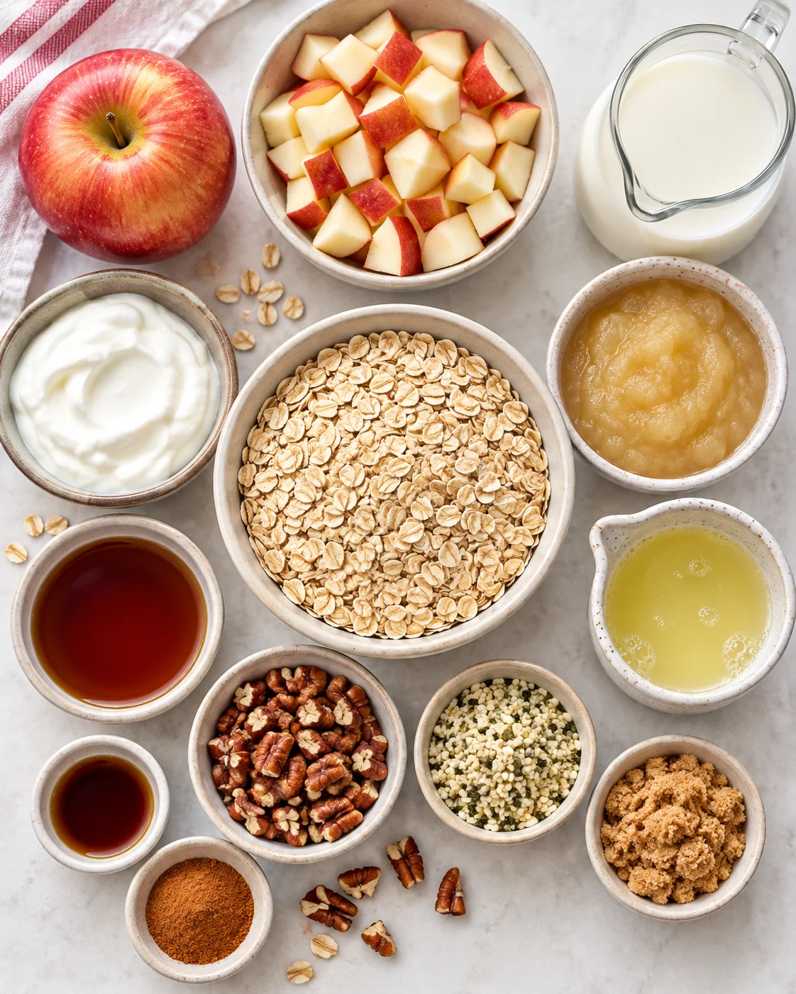 Baked Oatmeal with Apples and Cinnamon (High Protein) ingredients
